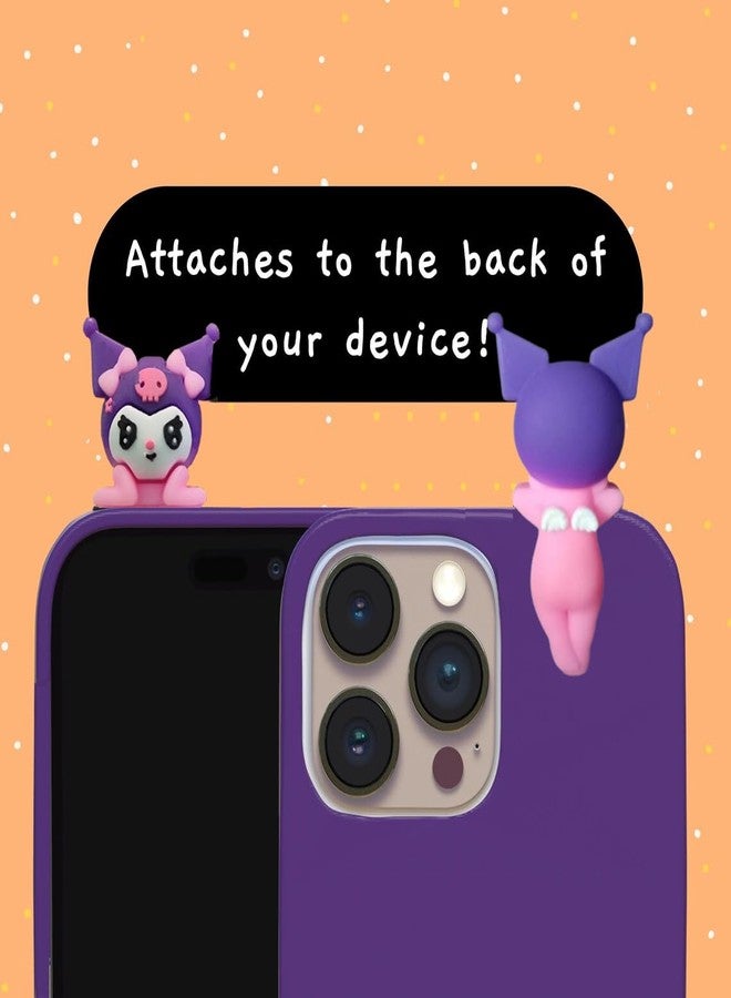 Newvent® 4Pcs Cute Kuromi Hipper Sticker & Figure | Kuromi Peeking Edition Character Sticker for Laptop, TV, Window, Monitor, Picture Frame, Door, Home & Desk | Cute Kawaii Vinyl Sticker - Image 3